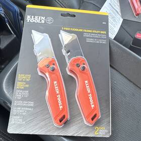 44113 Klein Tools 2-piece Flickblade Folding Utility Knife Steel Orange