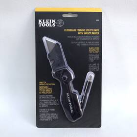 44304 Klein Tools Black Flickable Folding Utility Knife With Impact Driver Custom
