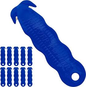 Klever Kutter 646826338219 10 Pack Blue Utility Knives Safe Box Cutter For Packing And Shi