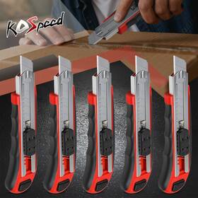 Ko65853s Ko Speed 5-pack Snap-off Rubberized Hand Grip Retractable Utility Knife With Spare Blades