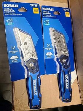 Kobaalt 194767559151 Kobalt Utility Knifes With 11 Blades 2 Pack Foldable Speed Release