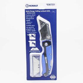 Kobaalt 689227500670 Kobalt Utility Knife And 11 Blades Foldable Speed Release Quick Change Box Cut