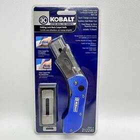 Kobalt 212240 2 Carpet Cutting Folding Utility Knife - 11 2.25 Inch Blades New