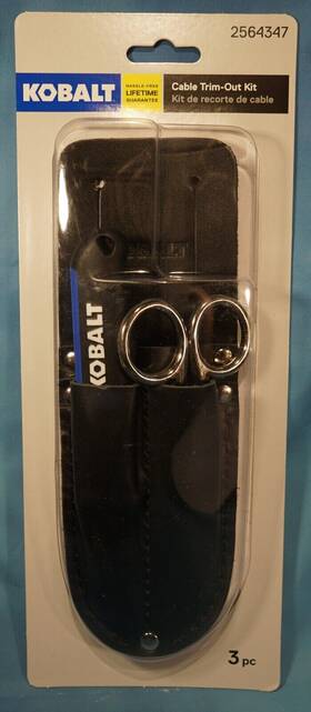 2564347 Kobalt New Cable/data Trim-out 3-pc Tool Kit Leather Pouch/boot Knife/scissors