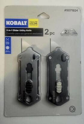 Kobalt 5071924 Discontinued 4-in-1 Slider Utility Knife 2pc Set - Item#