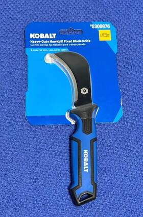 5300876 Kobalt 1-inch Single Fixed Blade Utility Knife Stainless Steel 3 Inches Wide