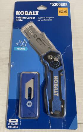 54357 Kobalt Carpet 3/4-in 11-blade Folding Utility Knife With On Tool Blade Storage