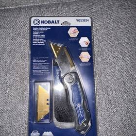 Kobalt 820909606550 Stainless Steel Quick-change Lock Back Folding Utility Knife Cutter New