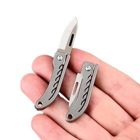 Kunson1198 Kunson 739722647490 Ultra Small Little Folding Pocket Titanium Knife D2 Steel Blade All