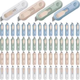 Hiu-lasnten-1612 Lasnten 60 Pack Mini Box Cutters Retractable Opener Small Package Cute Pac