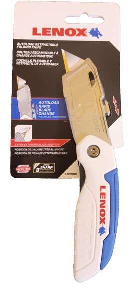 Lxht10600 Lenox 3-blade Autoload Retractable Utility Knife With On Tool Blade Storage