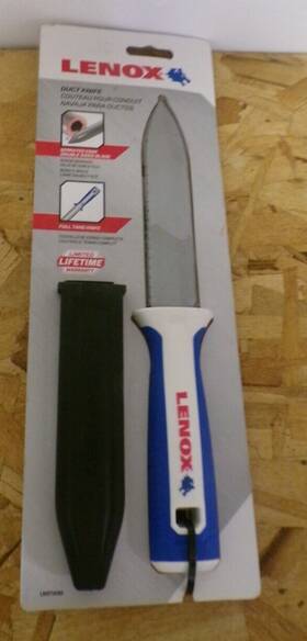 Lxht14703 Lenox New Double Sided Duct Knife Serrated Smooth With Sheath 11 Inch Lxht14703 Lenox New Double Sided Duct Knife Serrated Smooth With Sheath 11 Inch