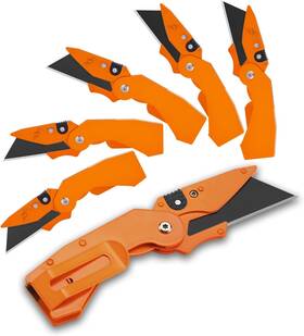C6og Lichamp 6-pack Folding Utility Knife Quick-change Box Cutter With Razor Blades