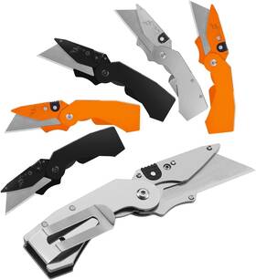 Uks0600-m3 Lichamp 6 Pack Folding Utility Knife Set Pocket Box Cutter With Belt Clip Incl