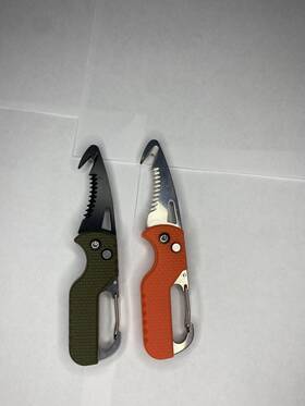 Lifespace 659525050917 Emergency Keychain Knife / Seatbelt Cutter With Carabiner Clip Button