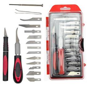 Linalife 795632818863 19pcs Craft Knife Hobby Blade Anti-slip Handle Engraving Tool Cuchillo