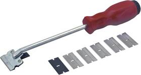 Lisle 083045520009 Red Utility Knife With 5 Blades For Windshield Sticker Removal And Storage