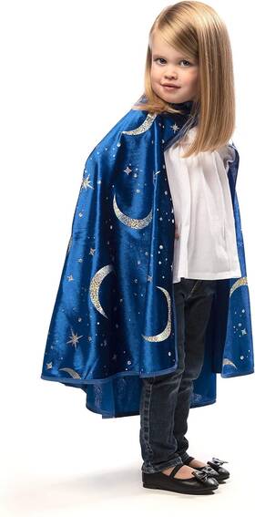 Little Adventures 22446 Royal Blue Wizard Costume Cape Age 3 - Machine Washable
