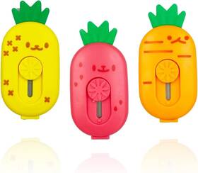 Gaw876 Lopuro Mini Retractable Box Cutters - 3pcs Cute Pineapple Paper