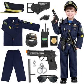 Luucio Jctz-2022 Police Costume For Kids Officer Medium- 5-7 Year Blue