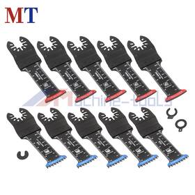 Mt5771125 Machine-tools 10 Pcs Extra Long Bi-metal Japanese Tooth Oscillating Saw Blades 5 Red Blue