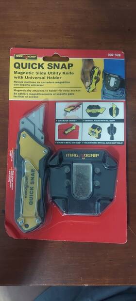 Magnogrip 852291002528 Quick Snap Utility Knife Magnetic Slide With Universal Holder