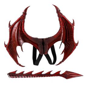 W123 Mano 725786517596 Halloween Dragon Costume Cosplay Carnival Wings Medium Red Wing