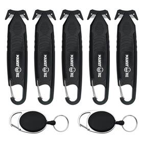 Manufore 761780917253 5 Pack Safety Knife Package Box Opener Film Cutter With 2 Retractable Key Cha