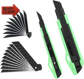 Hmyx23009 Manufore 2 Pack Green Snap-off Utility Knife 9mm 30 Degree And 18mm