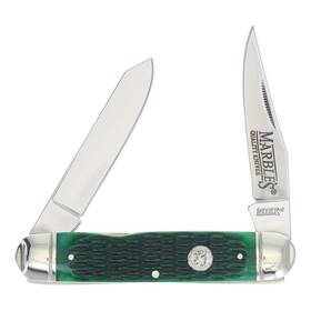 Mr631 Marbles Large 2-blade Green Jigged Bone Cigar Jack Folding Knife - New In Box