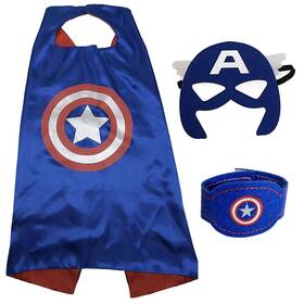 1008766 Maribus-fl Superhero Capes And Masks For Kids Size Age 10 Under Blue