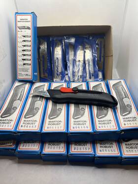 Martor 06160 13 Nos Retractable Utility Knife Box Cutter Lot With Blades