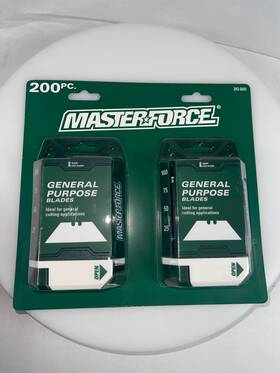 243-5441 Masterforce 200pc Utility Knife Blades With Dispensers Carbon Steel General 243-5441 Masterforce 200pc Utility Knife Blades With Dispensers Carbon Steel General