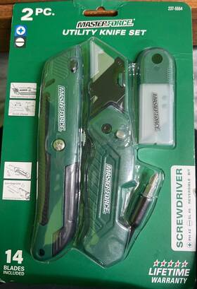 237-5554 Masterforce 889064908268 Utility Knive Set 2pc