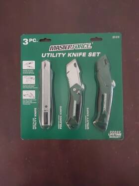 90462 Masterforce Utility Knife Set With 5 Blades Lot Of 1 - 3 Count New