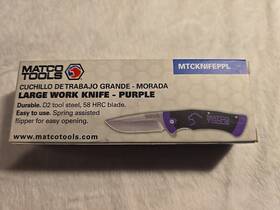 Matco Tools 613364240519 Large Purple Assisted Open Knife Mtcknifeppl New
