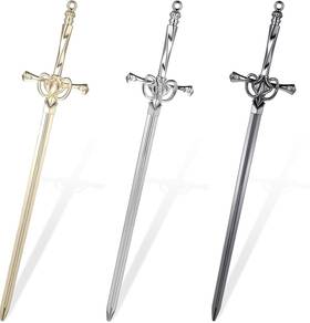Mbaiyo 710818 3 Pack Letter Openers Sword 20x4.5cm / 7.87x1.77in Black Silver Gold