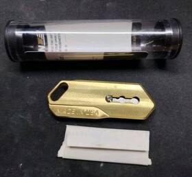 Milspin 726084874862 Magnus Brass Utility Knife Box Cutter Retractable Razor Blade Milspin 726084874862 Magnus Brass Utility Knife Box Cutter Retractable Razor Blade