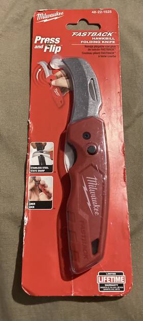 27111503 Milwaukee New Fastback Compact Flip Utility Folding Knife With Belt Clip