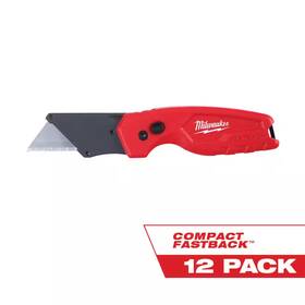 Milwaukee 313091744709 Fastback Compact Folding Utility Knife With General Purpose Blade 12-pack
