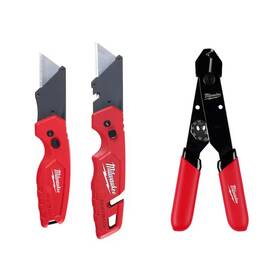 Milwaukee 445009490453 Fastback Folding Utility Knife And Compact With 12-24 Awg Adjustable