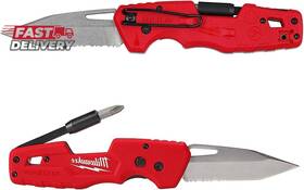 Milwaukee 445047534560 Fastback Folding Utility Knife With Blade Multifunctionality Red-black