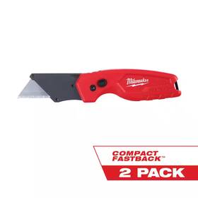 Milwaukee 445048245274 Fastback Compact Folding Utility Knife With General Purpose Blade 2-pack