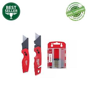 48-22-1503-48-22-1950 Milwaukee Fastback Folding Utility Knife Set 2-pk With Blade 50-pack