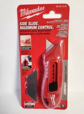 48-22-1516 Milwaukee Compact Side Sliding Utility Knife Box Cutter And Belt Clip