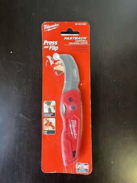 48-22-1525 Milwaukee Fastback Hawkbill Folding Knife - Red