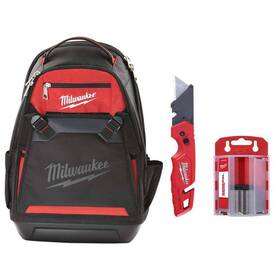 48-22-8200-48-22-1504 Milwaukee Home Backpack With Fastback Folding Utility Knives Blade Storage 48-22-8200-48-22-1504 Milwaukee Home Backpack With Fastback Folding Utility Knives Blade Storage
