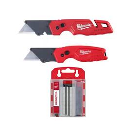 Milwaukee 711181511260 General Purpose Utility Blades With Fastback Folding Knife And Compact F