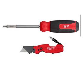 Milwaukee 882346285927 14-in-1 Hex Multi-bit Screwdriver With Fastback 6-in-1 Folding Utility Knives 2pc