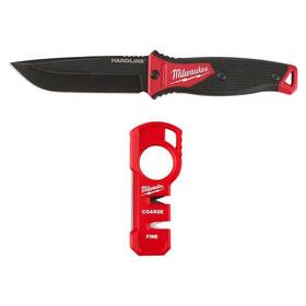 Aus-8 Milwaukee 882346295339 5 Inch Hardline Steel Fixed Blade Knife With Sharpener